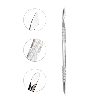 Nghia Pusher P-14 – Professional Stainless Steel Double-Ended Cuticle Pusher & Nail Cleaner Tool with Non-Slip Grip